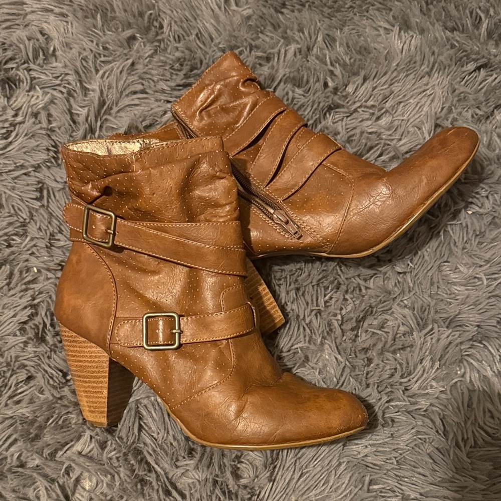 Brown Leather Ankle Boots size 10